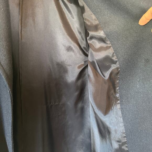 Vintage 90s Russell Scott Navy Wool Blend Coat Dark Academia Crested Buttons  L - Picture 11 of 11